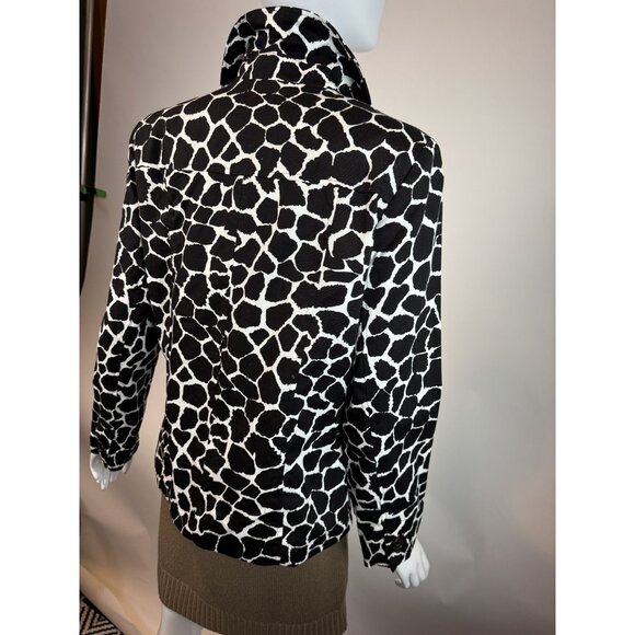 Vintage 90s Elementz Black & White Giraffe Print Double-Breasted Jacket Medium - Picture 16 of 16